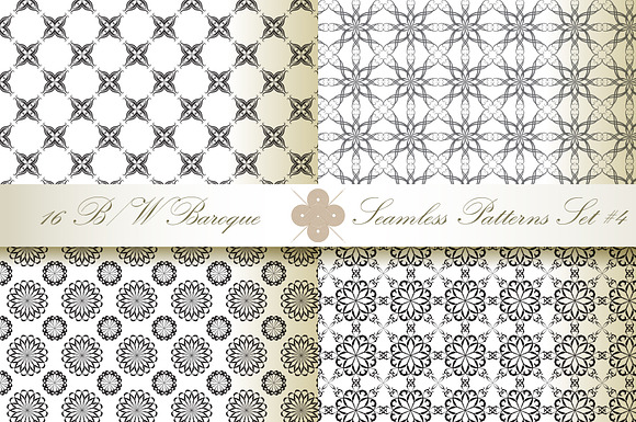 16 B&W Seamless Baroque Florals #4 in Patterns - product preview 1