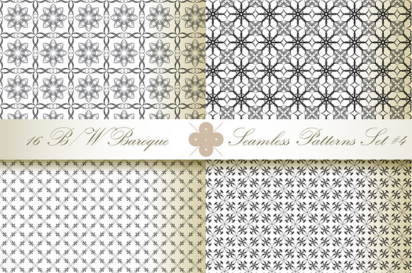 16 B&W Seamless Baroque Florals #4 in Patterns - product preview 2