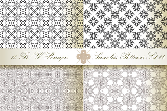 16 B&W Seamless Baroque Florals #4 in Patterns - product preview 3