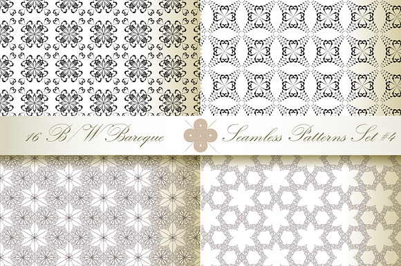 16 B&W Seamless Baroque Florals #4 in Patterns - product preview 4