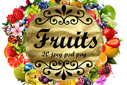 Fruits digital collection. Set 8