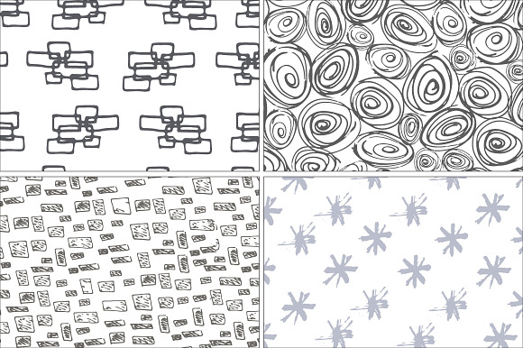 Hand drawn seamless pattern set  in Patterns - product preview 2