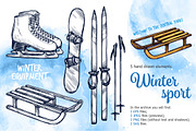 Winter Sport Sketch Set