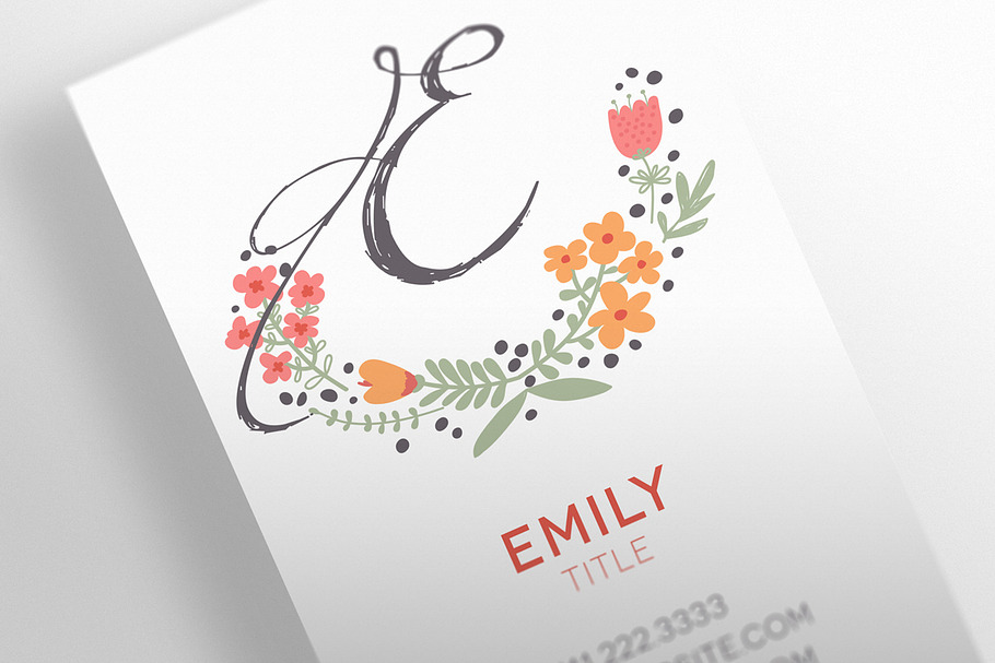 The Floral - Business Card Template in Business Card Templates - product preview 8