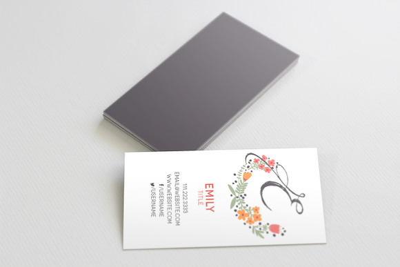 The Floral - Business Card Template in Business Card Templates - product preview 3