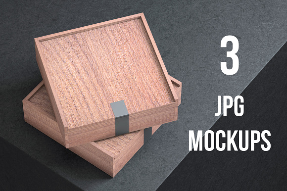Mockup of Wooden Box- 3 Photo in Product Mockups - product preview 3