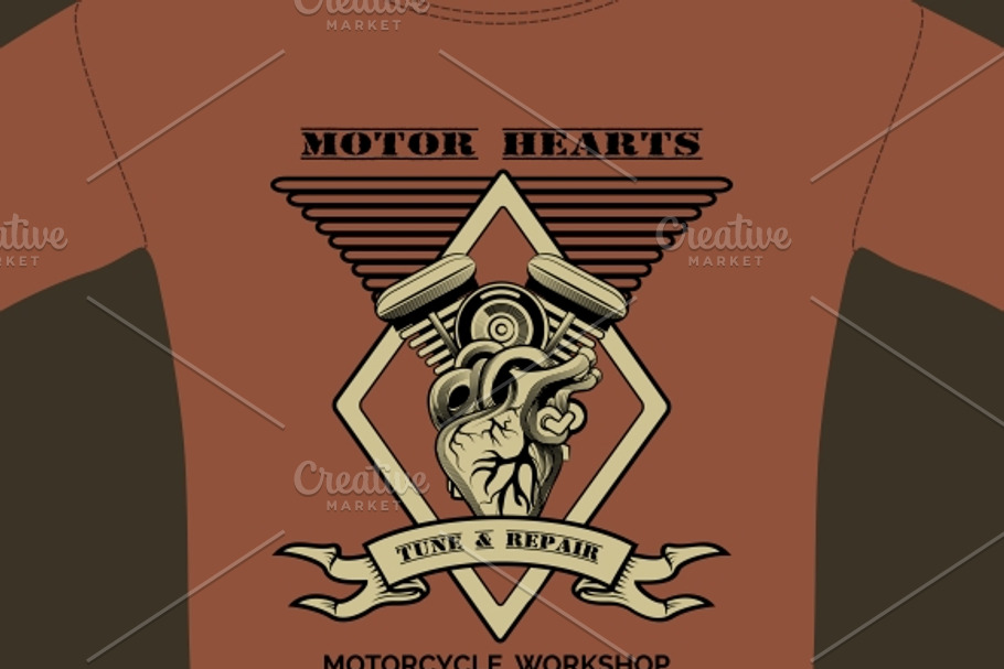 Motor Hearts Motorcycle Workshop in Product Mockups - product preview 8