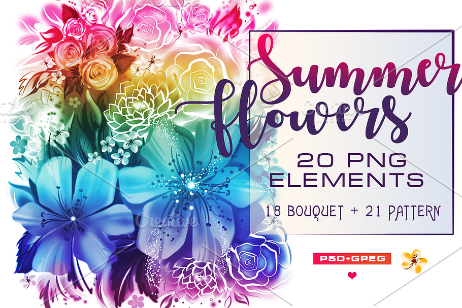 Summer flowers, photoshop painting in Illustrations - product preview 8