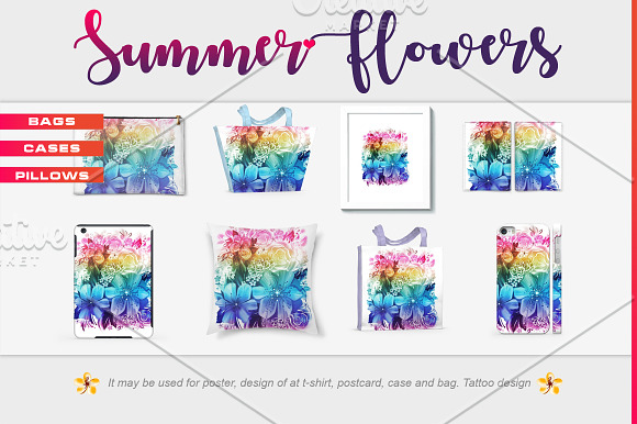 Summer flowers, photoshop painting in Illustrations - product preview 5