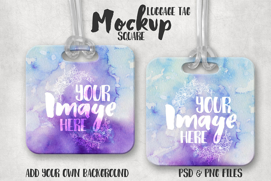 Download Square luggage tag mockup | Creative Product Mockups ...