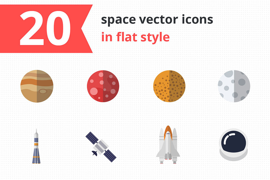 20 space vector icons