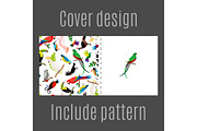 Cover design with parrot birds pattern