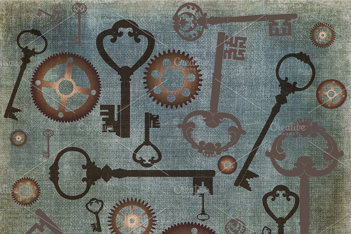 Grungy Steampunk Background Textures in Textures - product preview 8