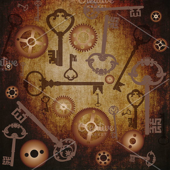 Grungy Steampunk Background Textures in Textures - product preview 1