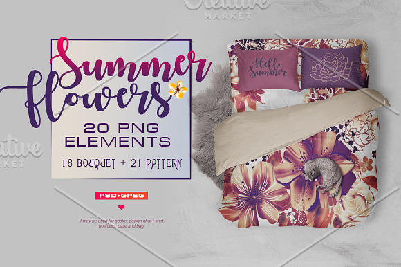 Summer flowers, photoshop painting in Illustrations - product preview 10