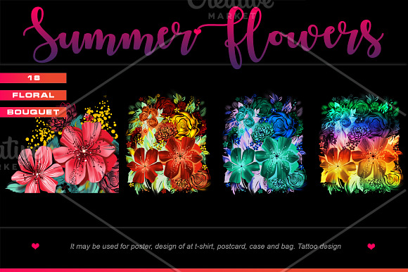 Summer flowers, photoshop painting in Illustrations - product preview 12