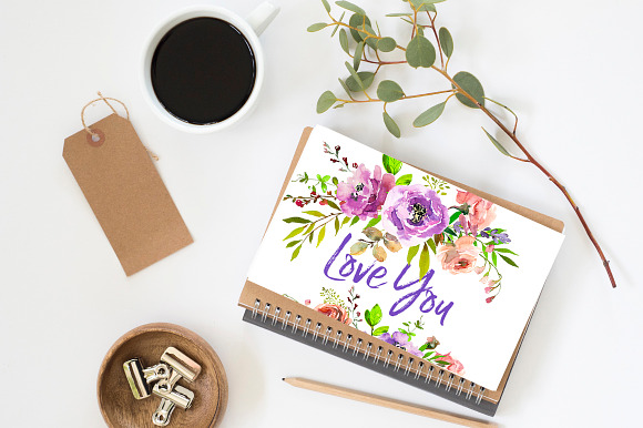 Spring Blossom Watercolor Flowers  in Illustrations - product preview 4