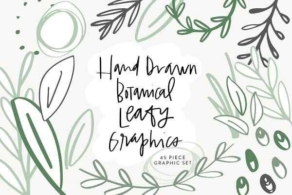 Hand Drawn Botanical Leafy Graphics