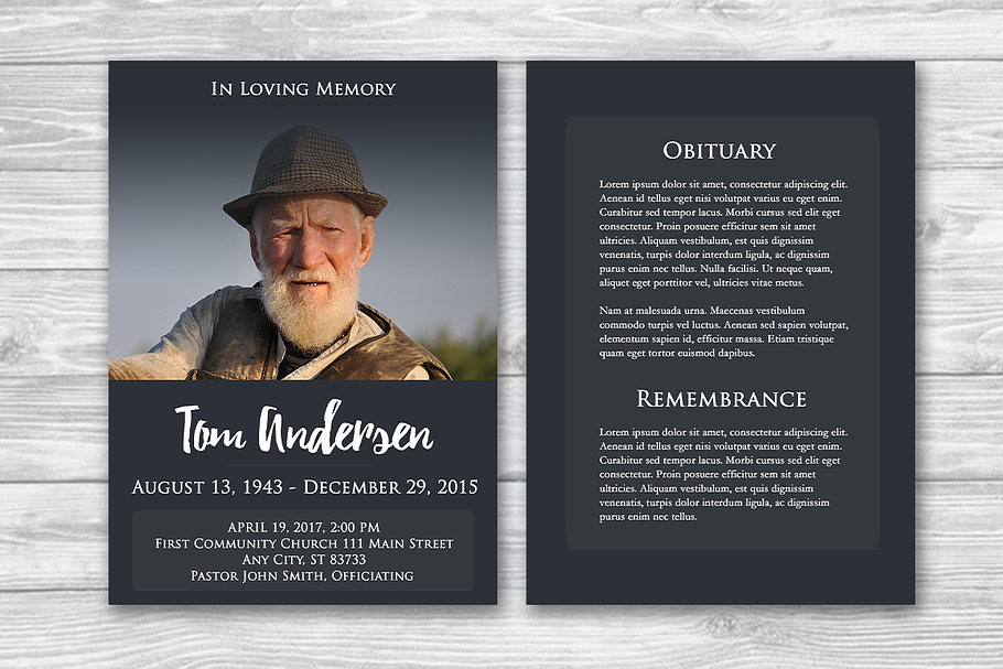 Funeral Program Photoshop Template in Brochure Templates - product preview 8