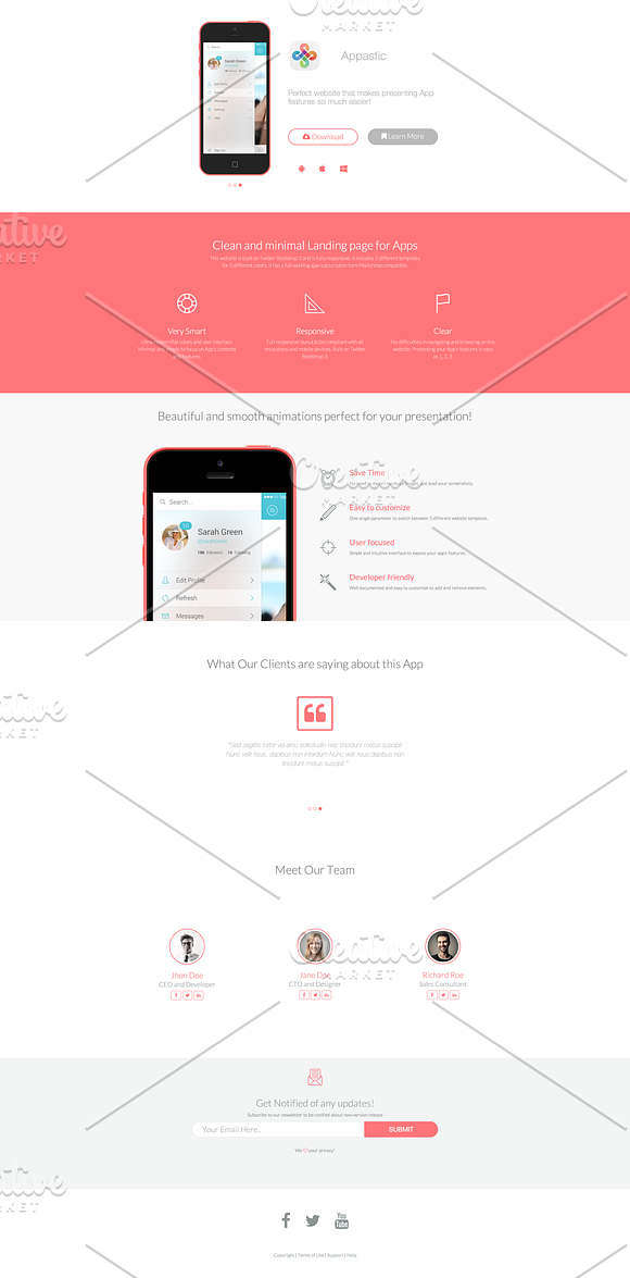 Appastic – Landing Page for Apps in App Templates - product preview 2