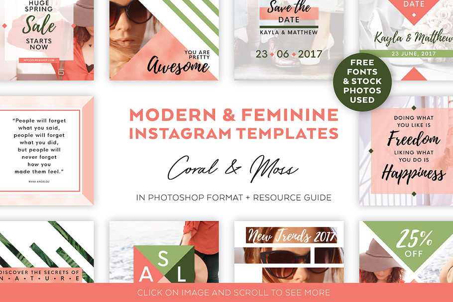 Coral & Moss INSTAGRAM BANNER Pack in Instagram Templates - product preview 8
