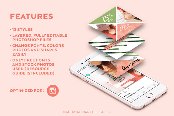 Coral & Moss INSTAGRAM BANNER Pack in Instagram Templates - product preview 1