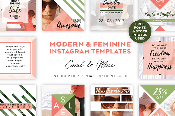 Coral & Moss INSTAGRAM BANNER Pack in Instagram Templates - product preview 7