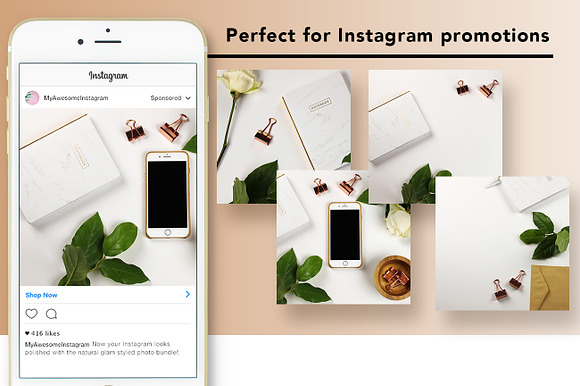Natural Glam Styled Photo Bundle in Instagram Templates - product preview 2