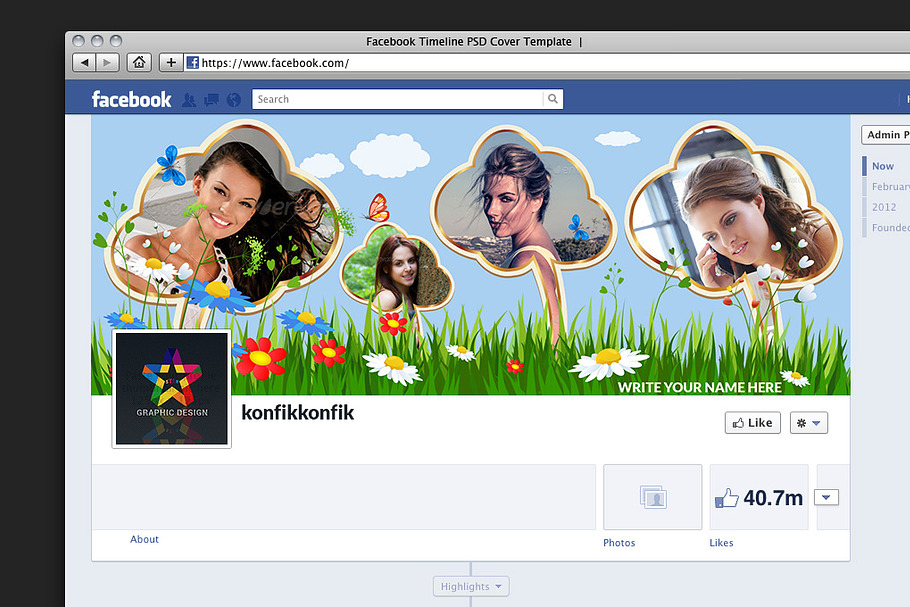 Facebook Timeline  Leaf Photo Style in Facebook Templates - product preview 8