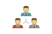 People network flat line icon