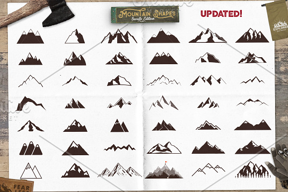 Mountain Shapes Bundle & Labels in Objects - product preview 1