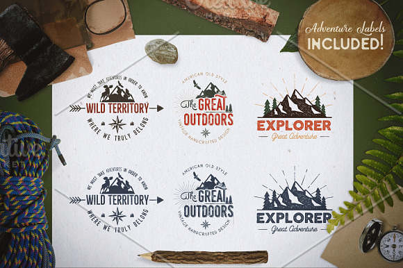 Mountain Shapes Bundle & Labels in Objects - product preview 2