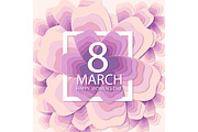 Happy Women's Day. Paper flower holiday background