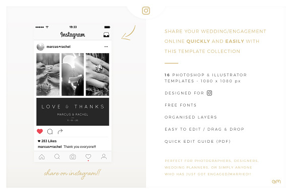 Storyboards / Wedding in Instagram Templates - product preview 1