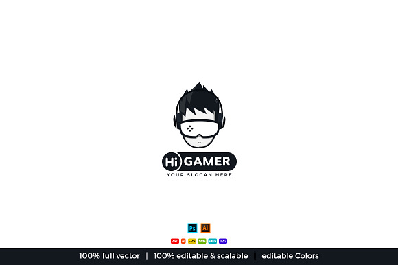 Hi Gamer - Gaming Logo Design in Logo Templates - product preview 1