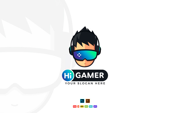 Hi Gamer - Gaming Logo Design in Logo Templates - product preview 2