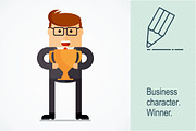 Business character. Winner