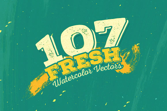 107 Fresh Watercolor Vectors in Illustrations - product preview 3