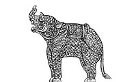 Drawing of rhinoceros,Thai tradition