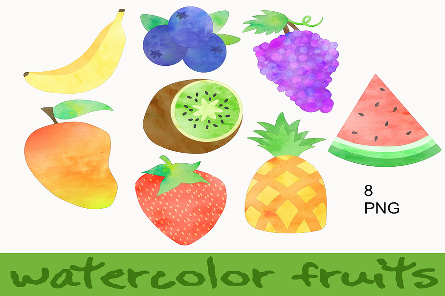 Watercolor Fruits Clip Art