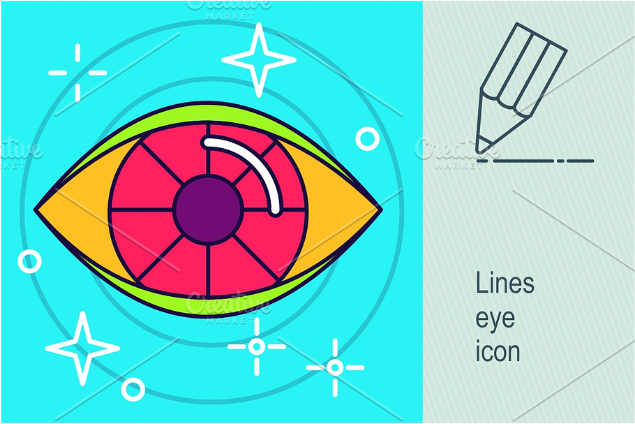 Lines eye icon in Illustrations - product preview 8