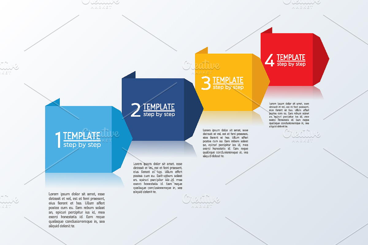 Four step chart, inphographic in Presentation Templates - product preview 8