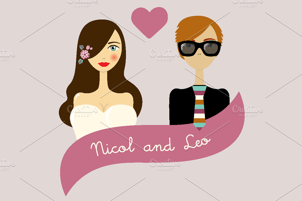 Wedding card. Retro vintage vector. in Illustrations - product preview 8