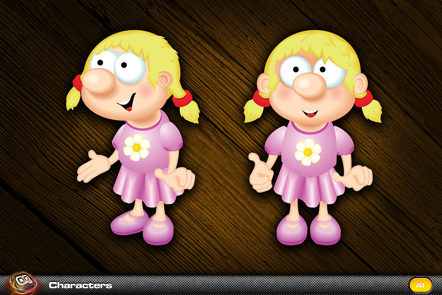 Girl Mascot in Illustrations - product preview 8