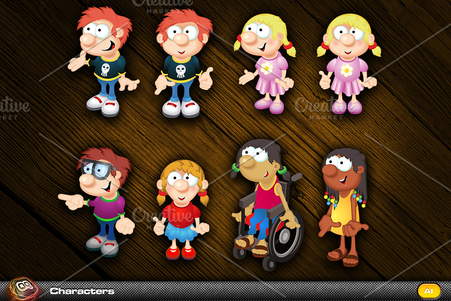 Family Mascot Pack 1 in Illustrations - product preview 8