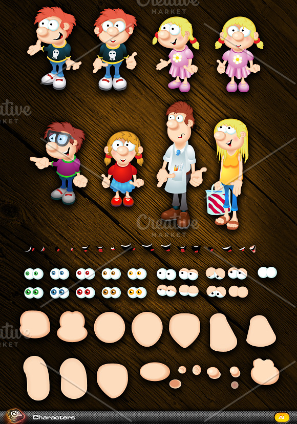 Family Mascot Pack 1 in Illustrations - product preview 1