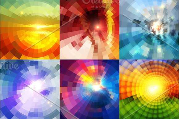 12 shining mosaic round backgrounds in Patterns - product preview 2