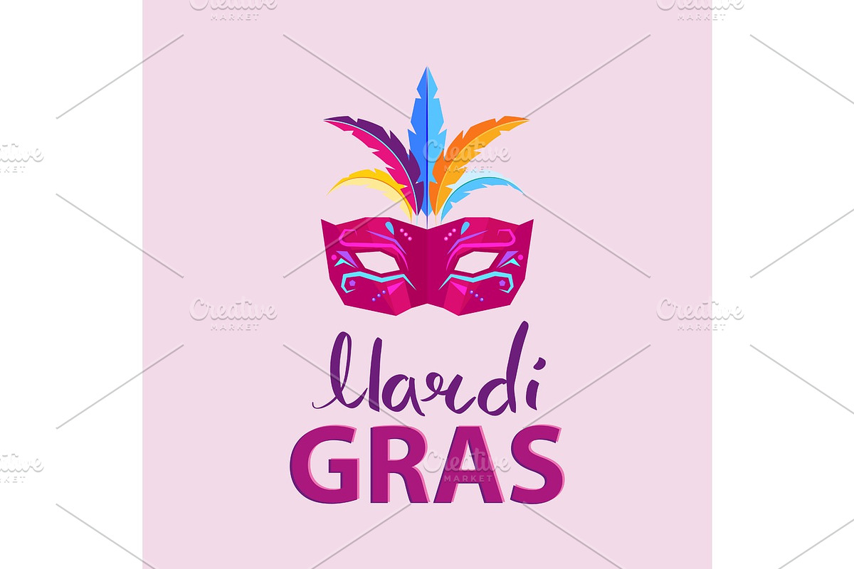 Mardi Gras. Advertisement Poster Illustration in Textures - product preview 8