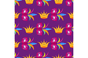 Mardi Gras Festival Mask and Crow Wrapping Paper