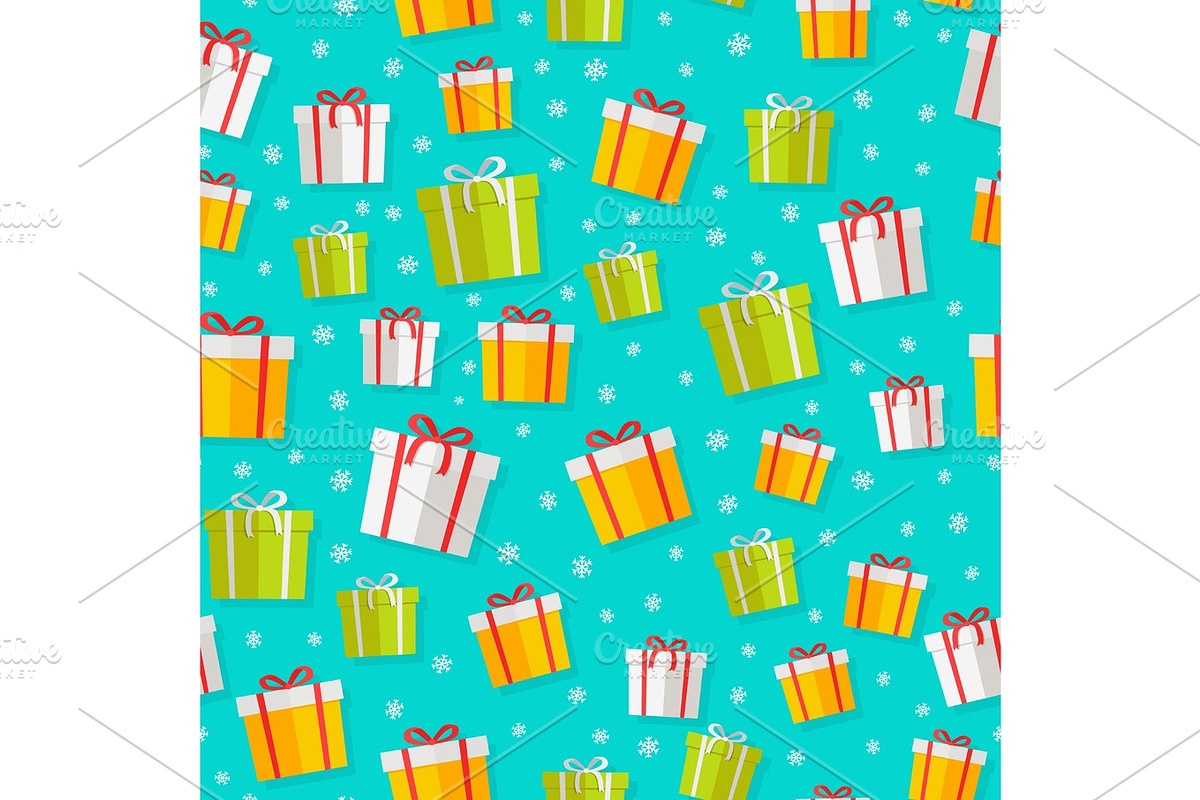 Wrapped Gifts Seamless Patterns Vector in Objects - product preview 8
